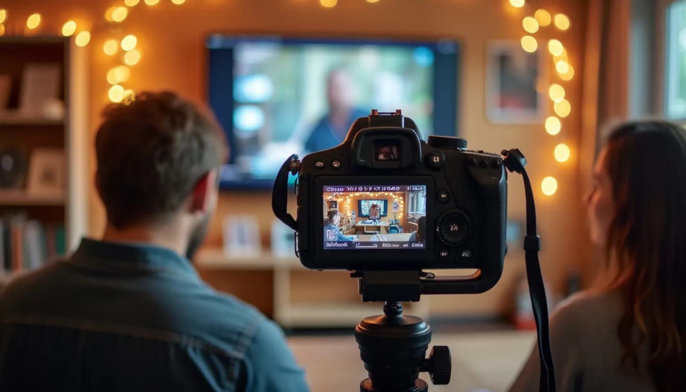 Content creator shooting a video