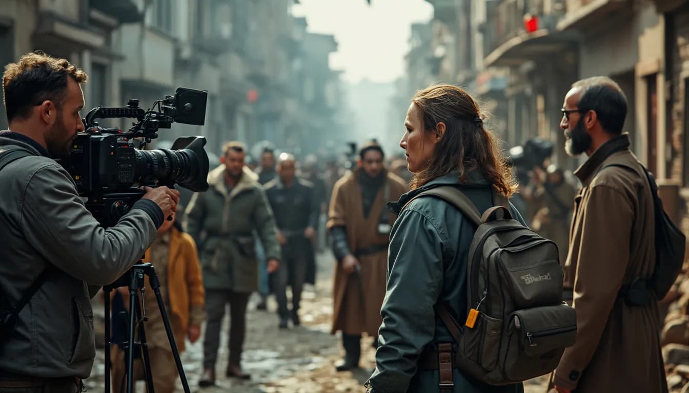 Film crew shooting a movie