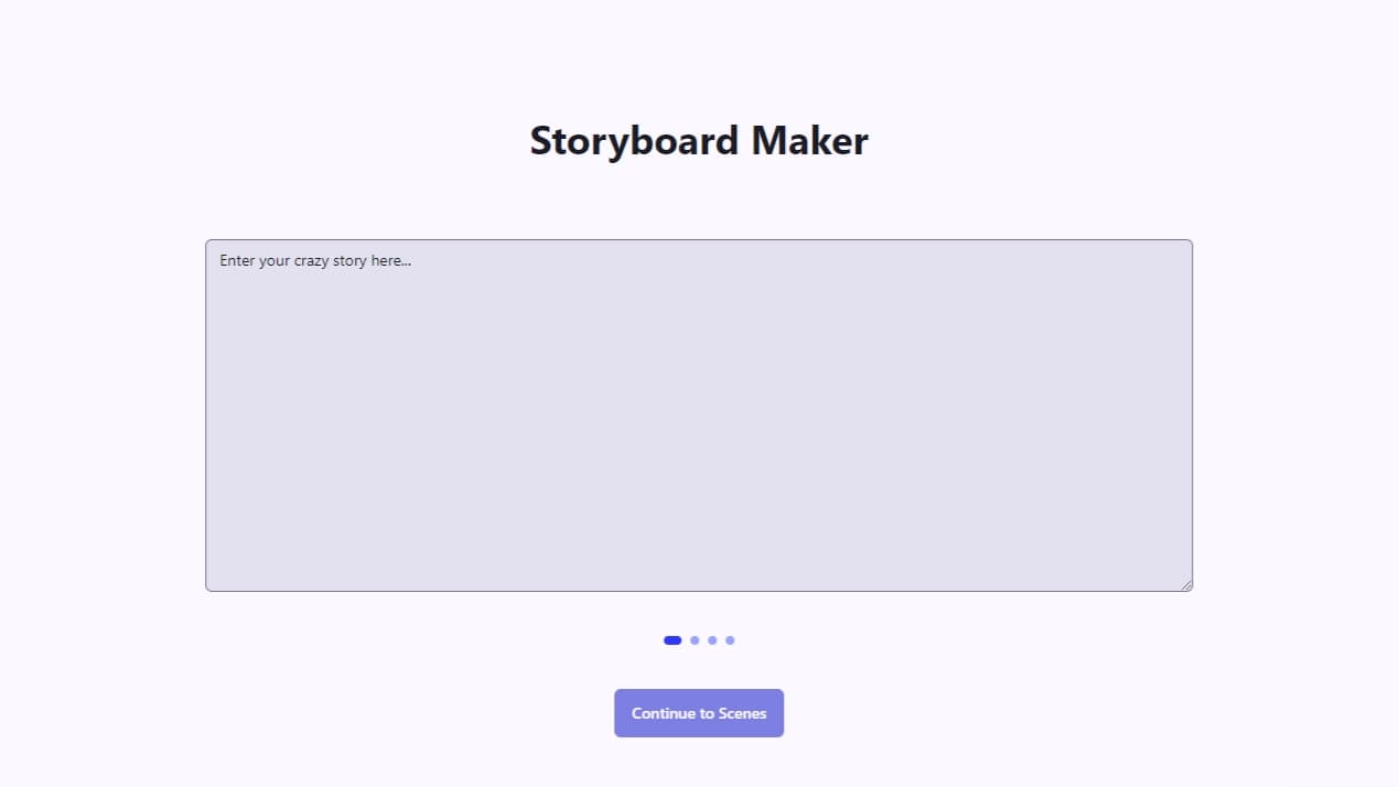 Screenshot of our AI-powered storyboard maker interface